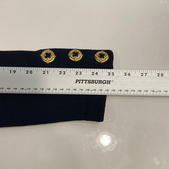 ST.JOHN Collection by Marie Grey Jacket Coat 10 Gold Crest Buttons Santana Knit - Picture 16 of 16